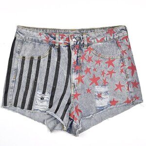 Birds of Prey Denim Stars Stripes Shorts S 27/28
